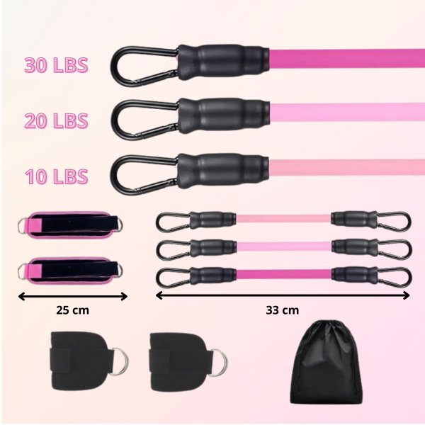 élastique musculation - ensemble sangle de cheville et poignet - Mon studio fitness