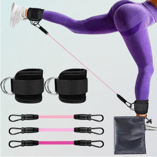 élastique musculation - ensemble sangle de cheville et poignet - Mon studio fitness