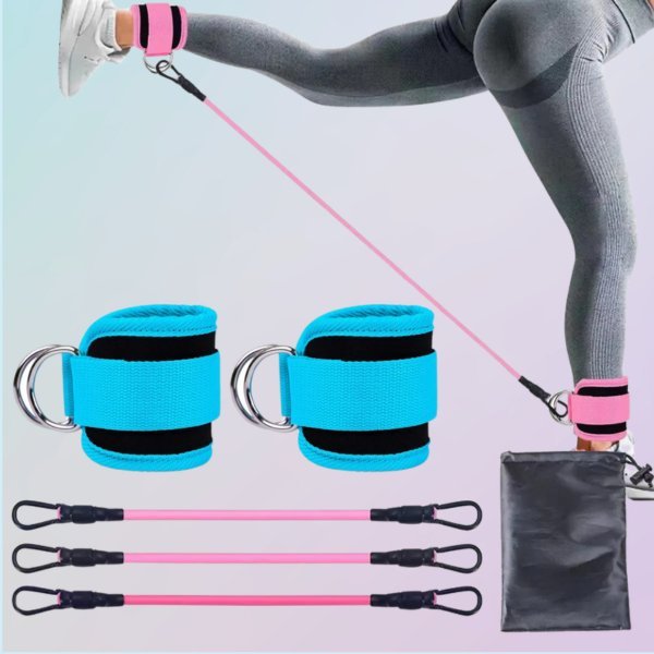 élastique musculation - ensemble sangle de cheville et poignet - Mon studio fitness