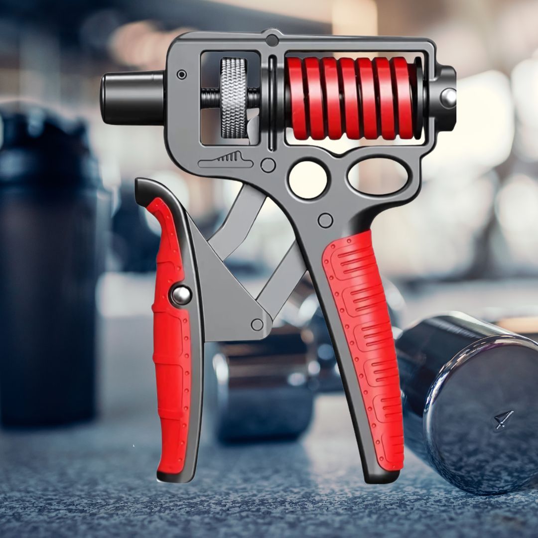 hand grip gris couleur rouge et gris